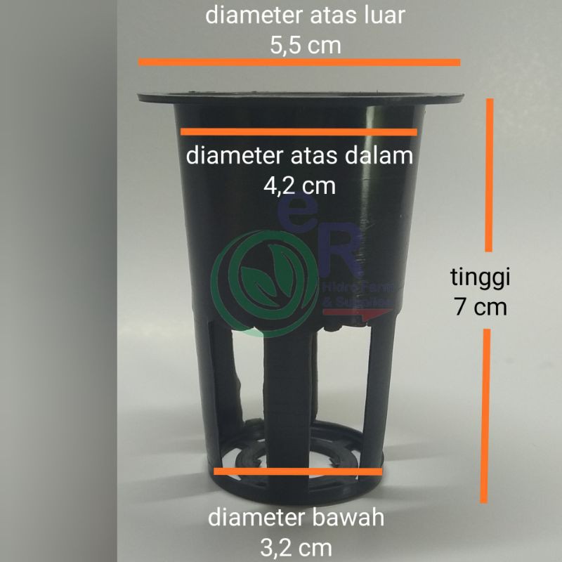 netpot 7cm hitam net pot 7 cm