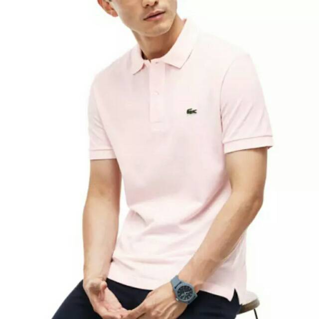Lacoste Mens Classic Polo Shirt Pink Baby