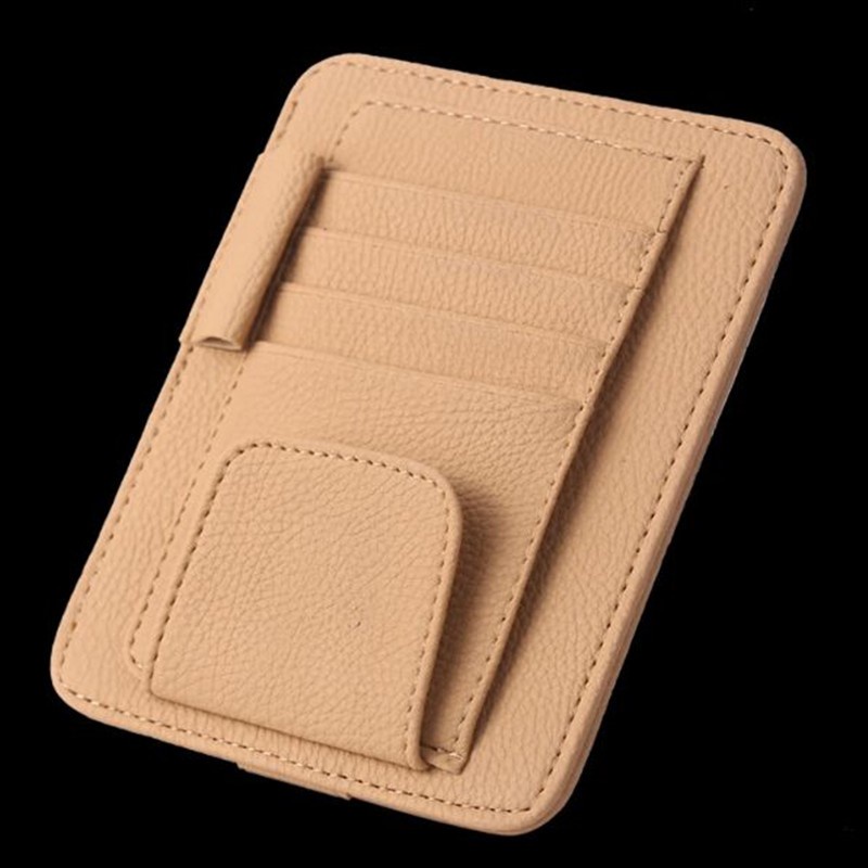 Dompet Kartu Mobil Car Sun Visor Holder - CP04740 - Beige