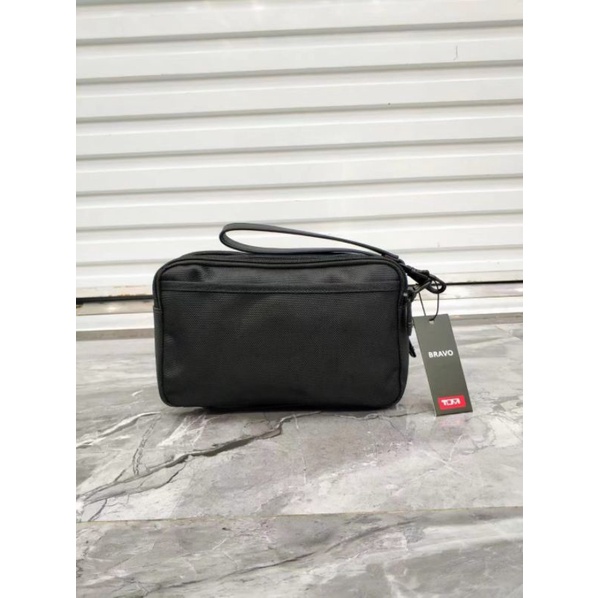 handbag tumi alpha 3 ballistic nylon clutch hitam P1SHOES