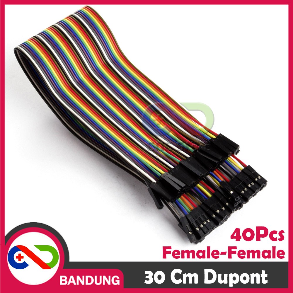 40PCS JUMPER CABLE KABEL 30CM FEMALE TO FEMALE DUPONT