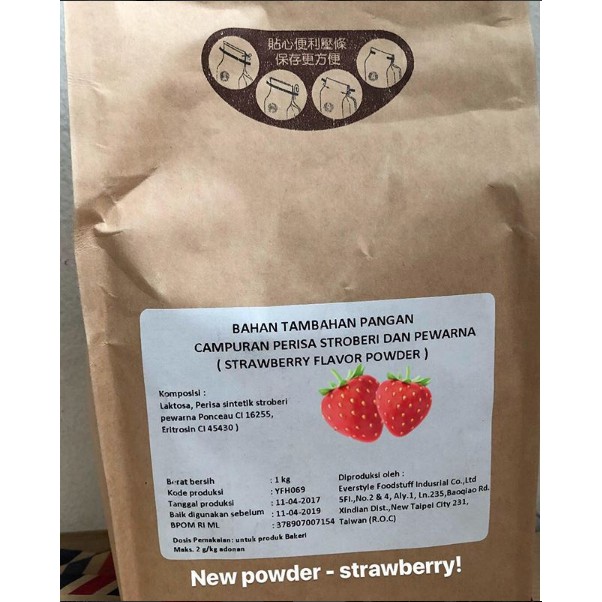 

Strawberry Flavour Powder 100gr / Perisa bubuk rasa stroberi