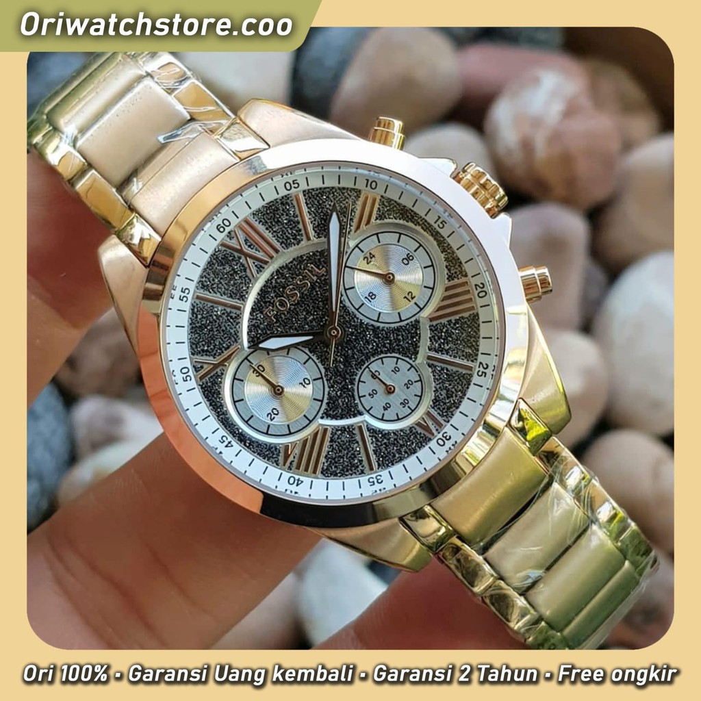 TERLARIS FOSSIL ORIGINAL GARANSI JAM TANGAN WANITA STAINLESS STEEL BQ3036