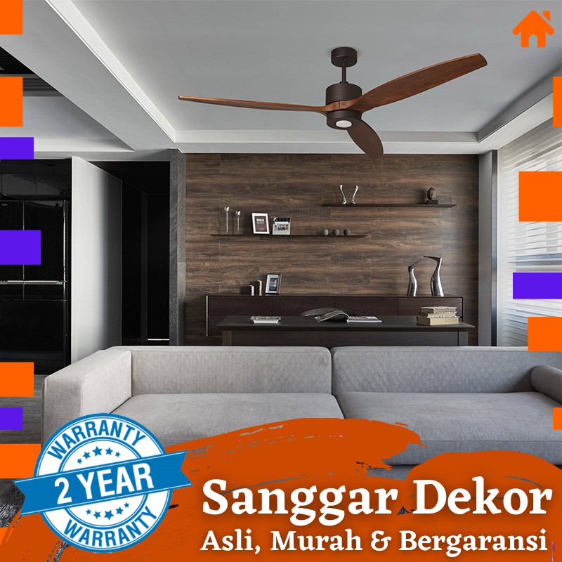 LAMPU KIPAS ANGIN GANTUNG MT. EDMA 60IN PRESTON, KIPAS LAMPU LED