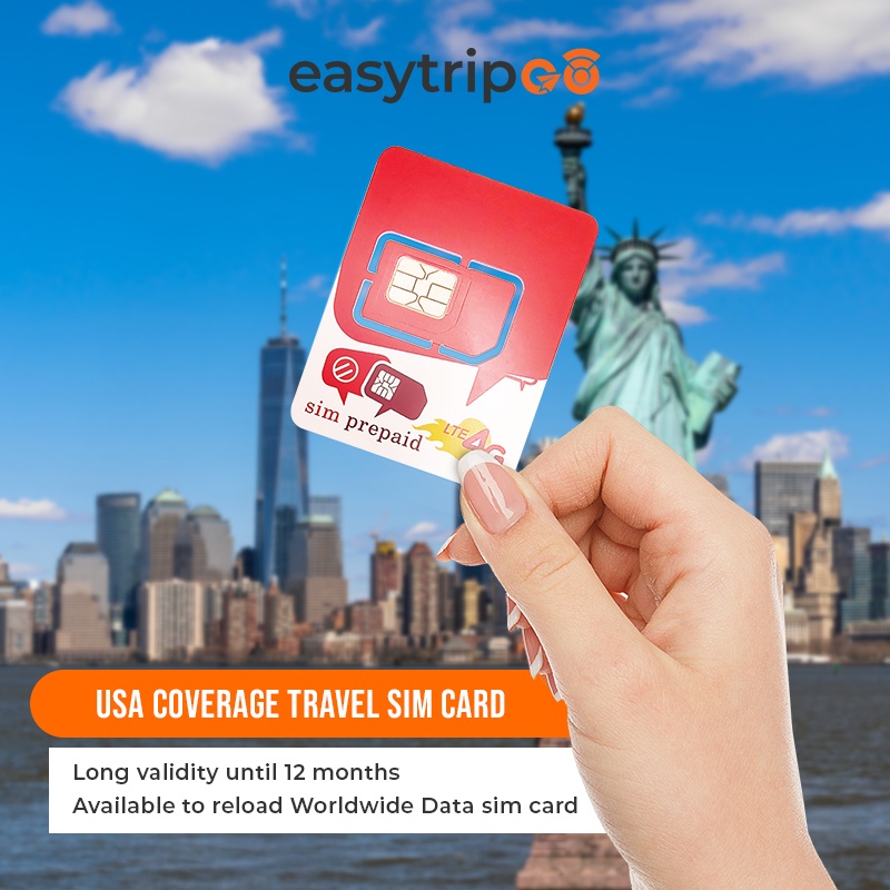 Jual Easytripgo USA america Travel Sim Card Kartu Perdana 4G SIM Card america 314 Hari