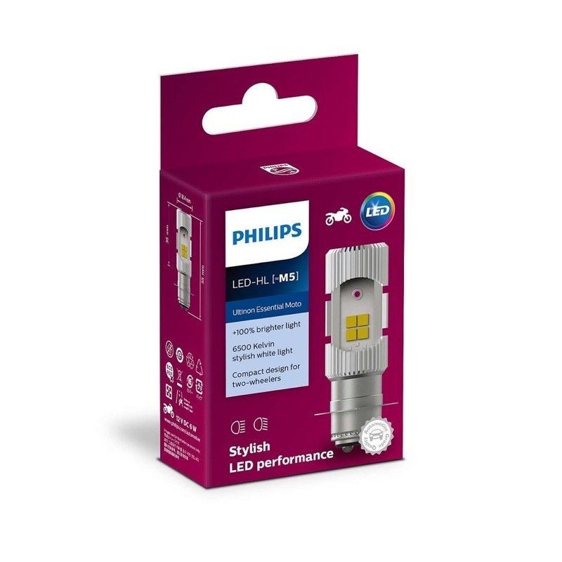 LAMPU LED DEPAN PHILIPS (M5) SUPER TERANG SOKET H6 MOTOR BEBEK MATIC ORIGINAL