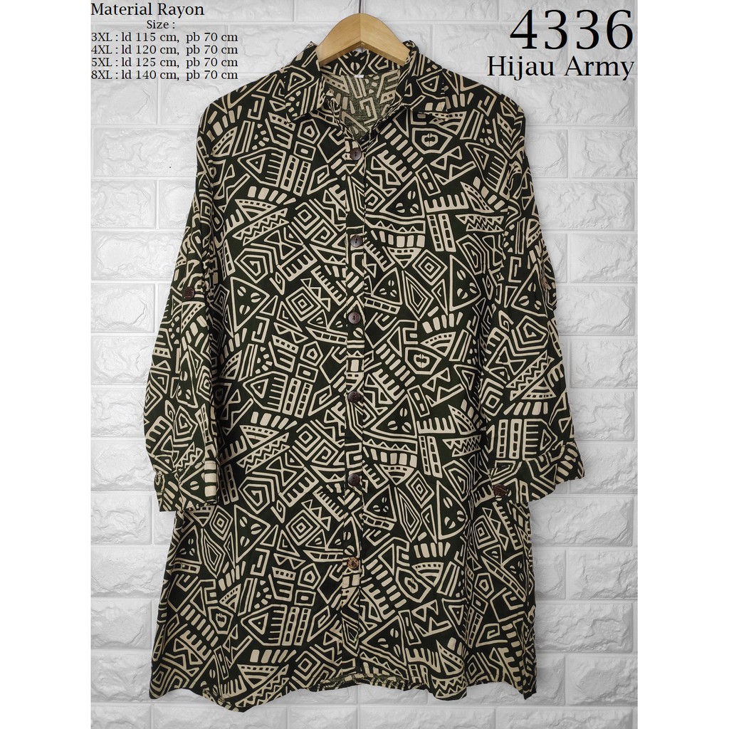 Kemeja Wanita Jumbo Size Lengan Panjang 4336-1