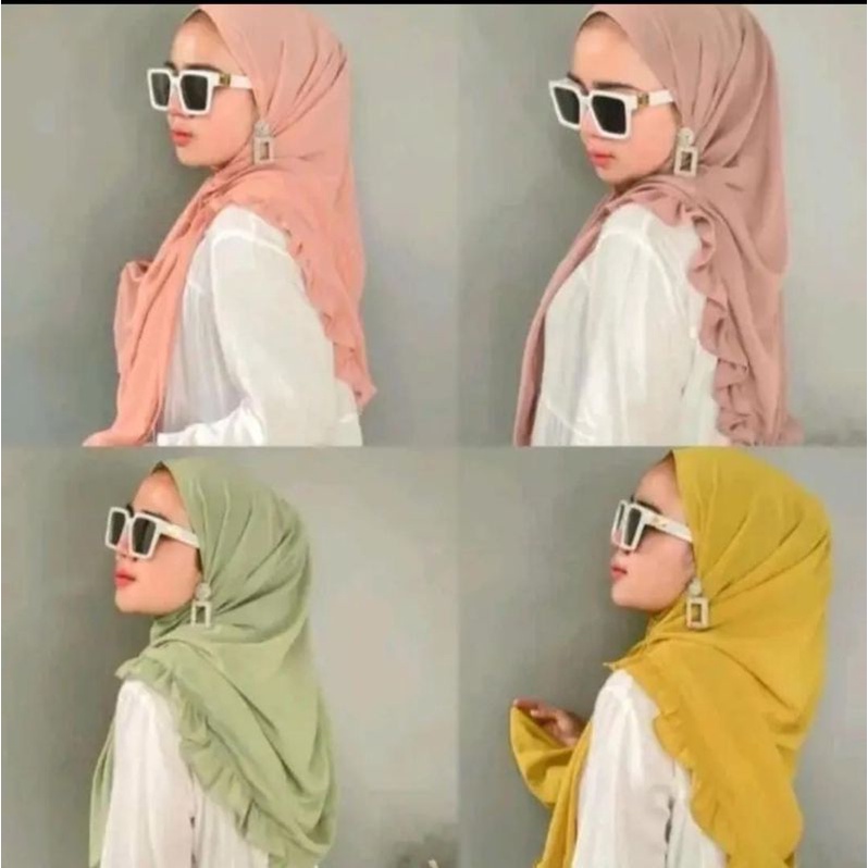 Pasmina oval rempel kekinian ..new produk