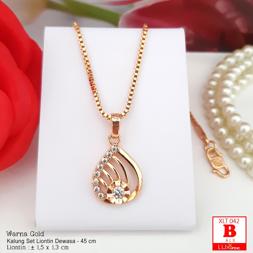 XLT 042 Kalung Set Liontin Dewasa Mata Zirkon Diamon  Perhiasan Xuping Anti Karat dan Awet Kalung Yaxiya Luxx Xuping