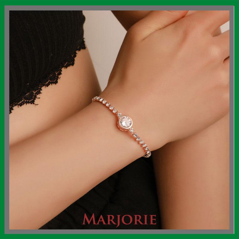 Fashion Baru Rose Gold Love Zircon Gelang Gelang Wanita Sederhana-MJD