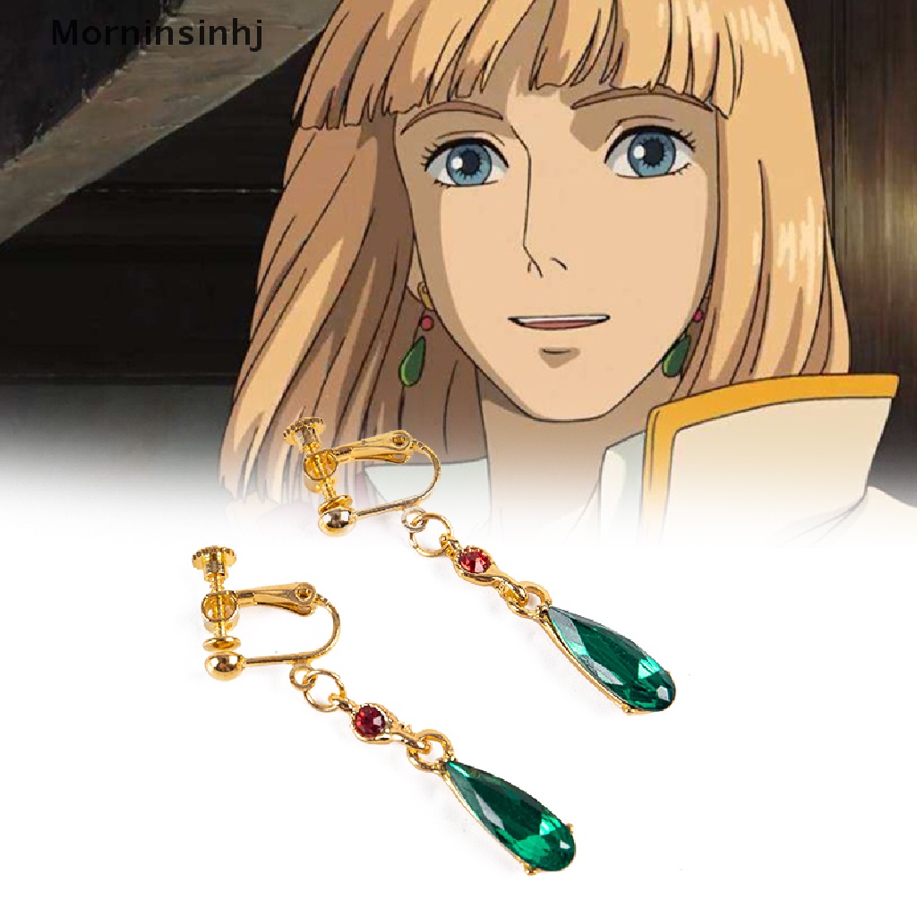 1 Pasang Anting Stud Desain Anime Kastil Howl 's Miyazaki Hayao Bergerak Untuk Aksesoris Cosplay