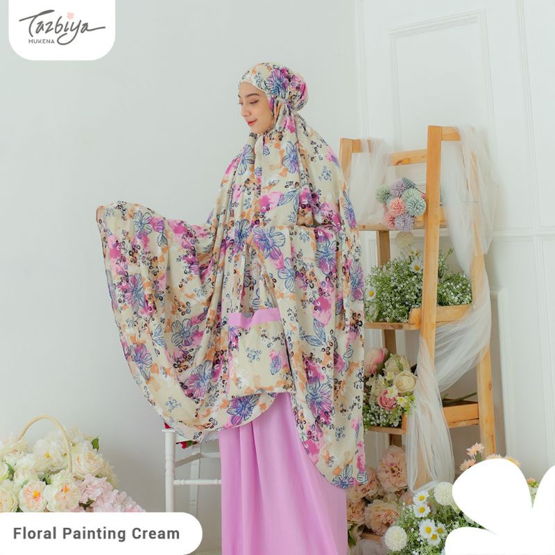 Mukena Tazbiya Kombinasi Floral Painting Series Allsize