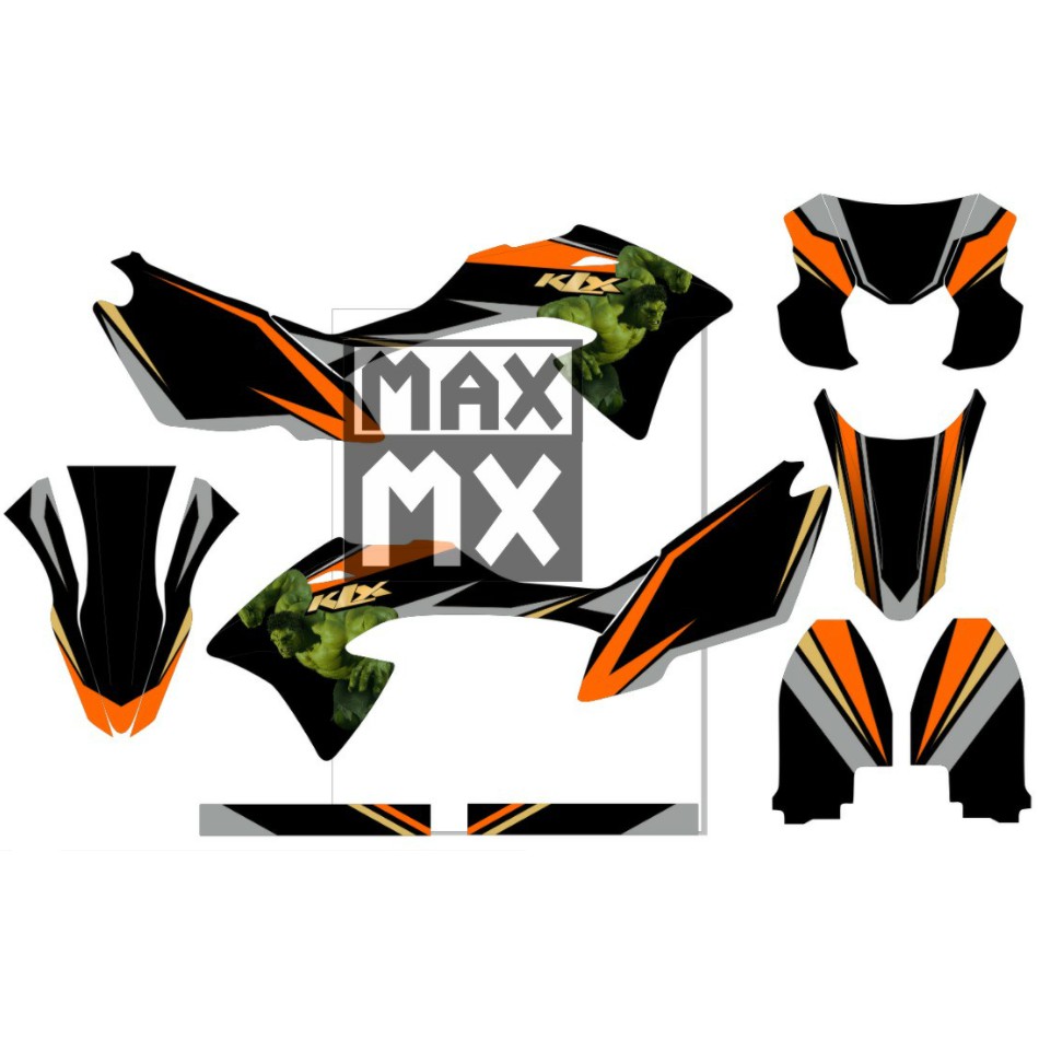 Decal Stiker KLX 150 BF Dekal Variasi Sticker Striping Custom Full Body hitam minimalis