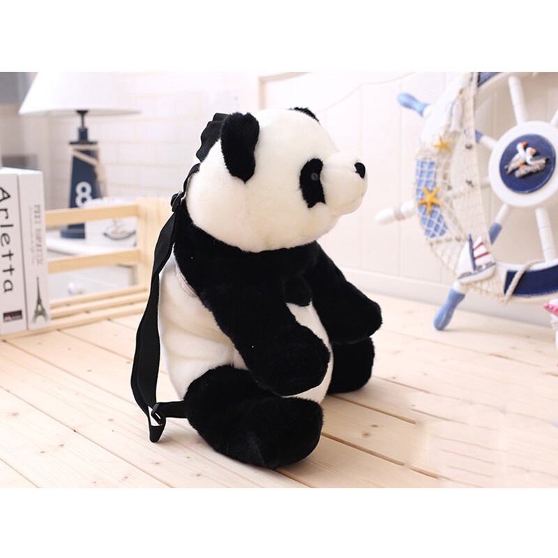 Tas ransel panda bulu lucu imut gemoy Ransel Wanita Baru Boneka Mewah Kasual Tas Kepribadian Kartun Tas B2305