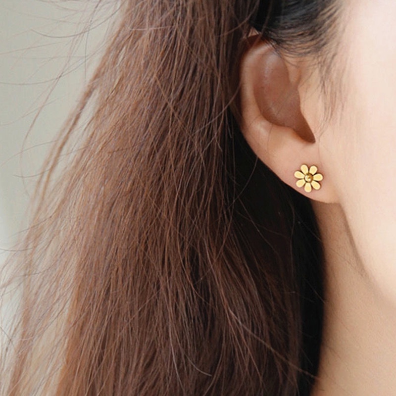 anting tusuk daisy titanium Anti Karat dan anti luntur asli aksesoris wanita korea