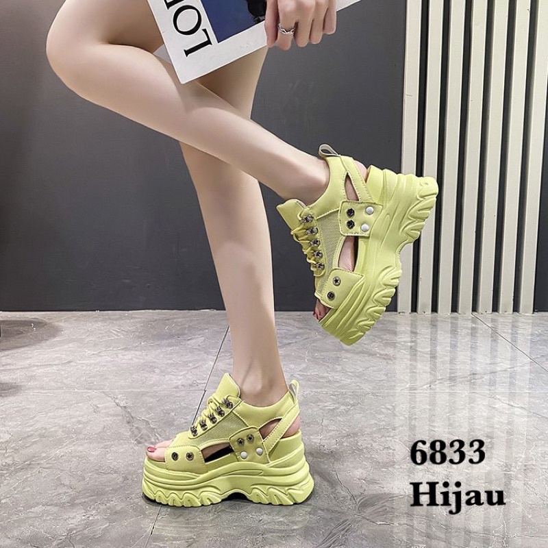 SANDAL WEDGES WANITA  FASHION KOREA 6833