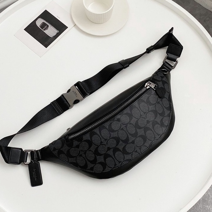 [Instant/Same Day] 78777 coach men's pockets Inclined shoulder bag Chest package  yaobao