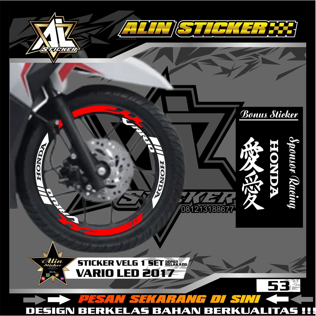 53 (MURAH)  Sticker Cutting Velg Motor Vario 125-150 2017