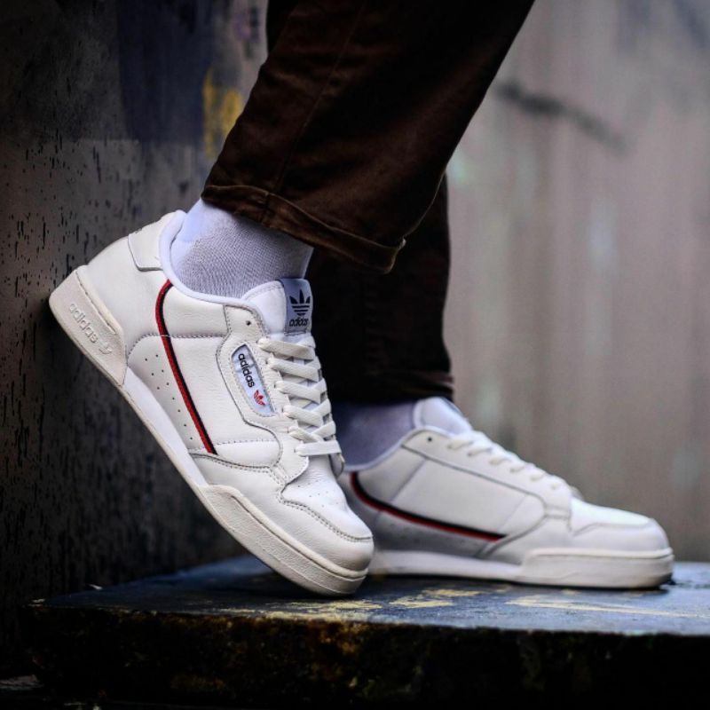 sepatu adidas continental 80s white red