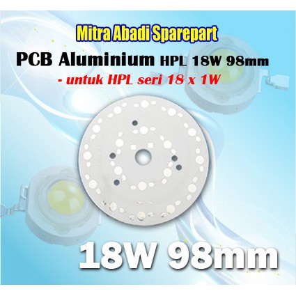 PCB LED Round Aluminium HPL 18W 98mm