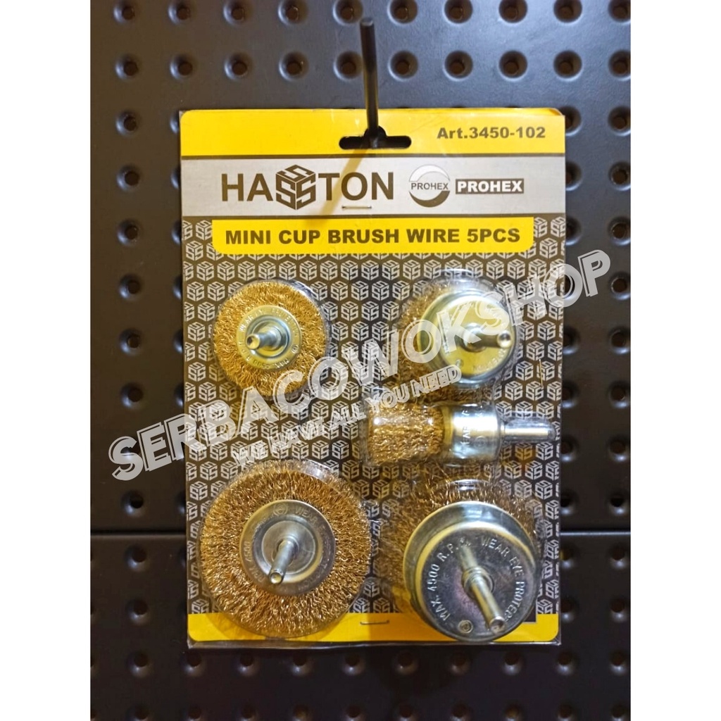 Hasston Mata Bor Sikat Kawat Mangkok Set 5 Pcs SIkat Bor Wire Brush Termurah Berkualitas