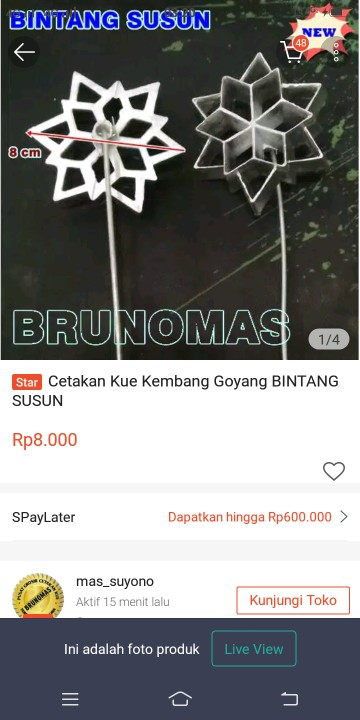 Cetakan Kue Kembang Goyang Bentuk Kupu-kupu