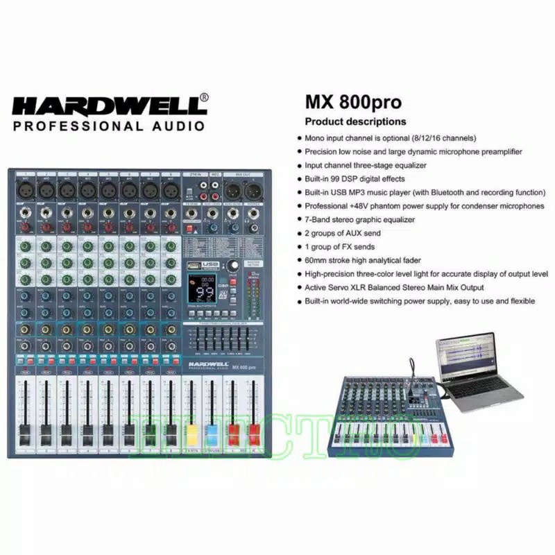 Mixer Hardwell MX 800 Pro MX800 Pro Mixer Audio 8 Channel