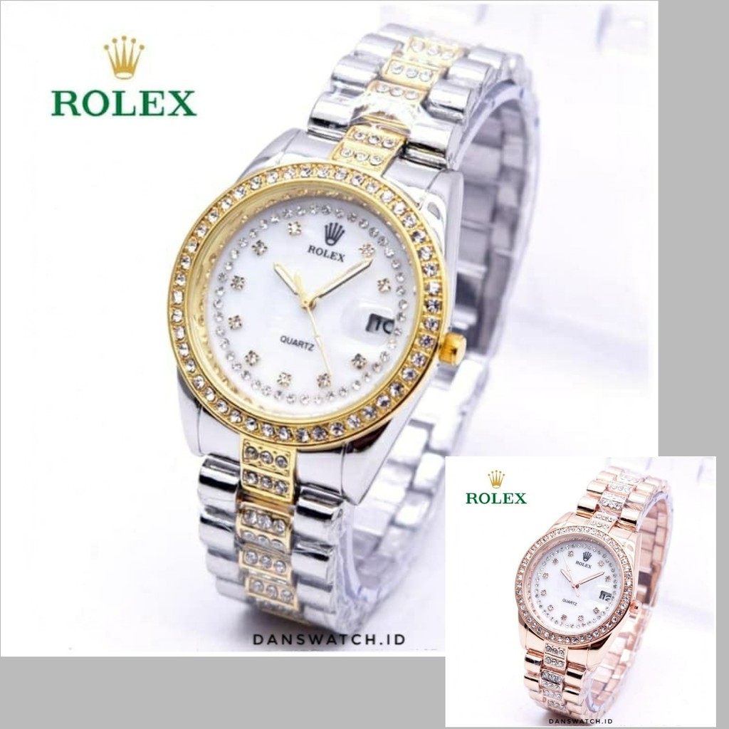 JAM TANGAN WANITA JAM TANGAN KREPYAK JAM TANGAN ROLEX DMD RANTAI