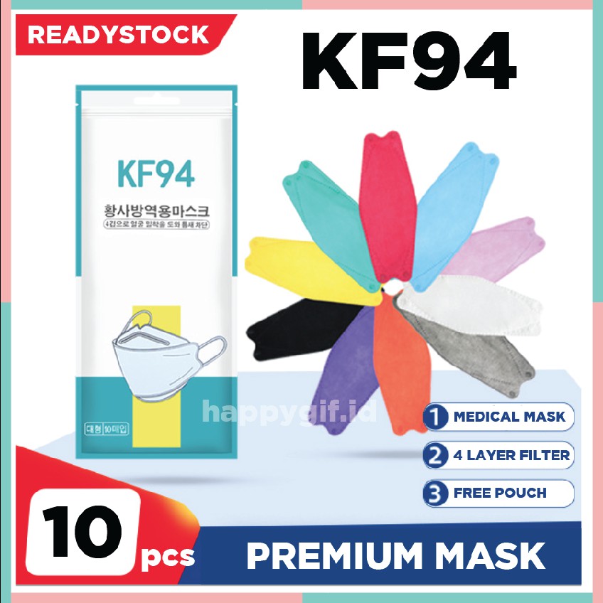 Premium Msker KF94 Korea Mask KN95 N95 MEDIS 4PLY Warna Warni