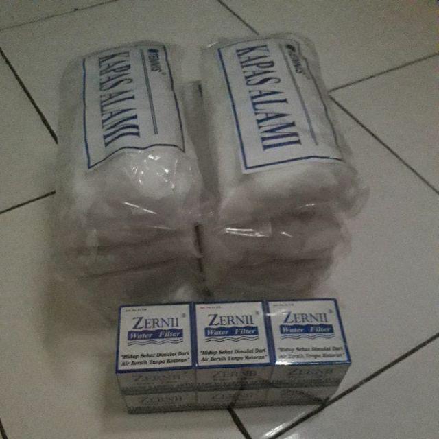 Karbon Aktif 6 Pcs & Kapas Alami Penyaring 8 Pcs