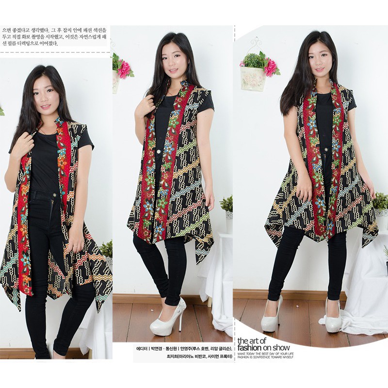 Ribkah bolero batik rompi cardigan panjang