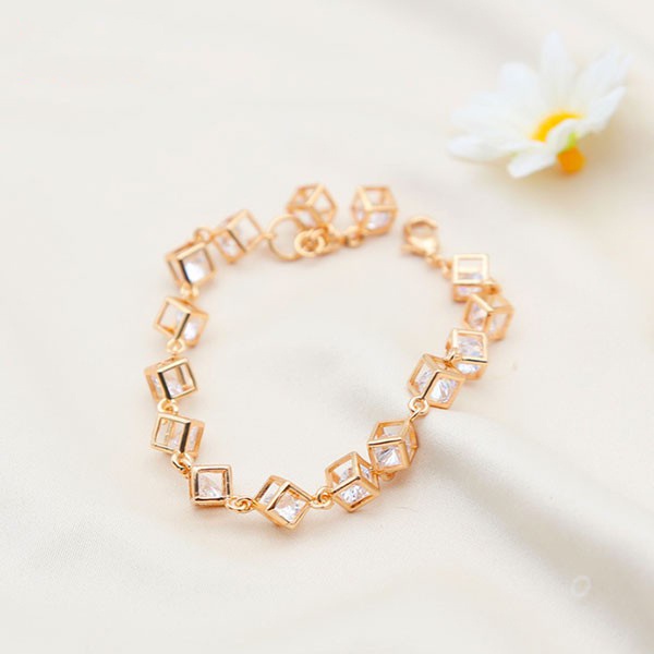 Tongtonges COD Gelang Titanium Anti Karat Mewah Rose Gold Korean Style Wanita murah D811 Bracelets &amp; Bangles