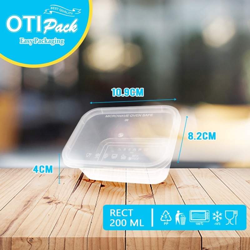 OTI Pack Thinwall / Kotak Makan Persegi 200 ml 250 ml 300 ml 500 ml 650 ml 750 ml 1000 ml