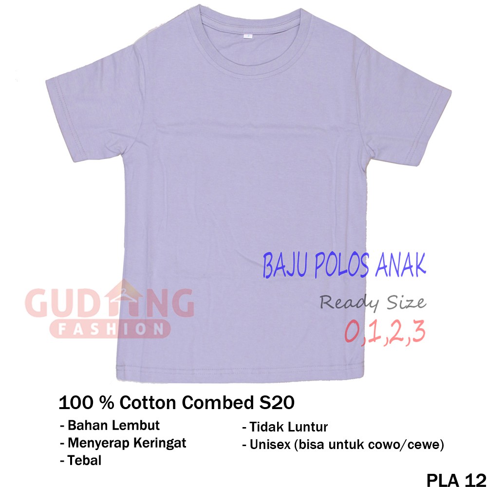 Kaos Anak Katun Combed - PLA 12