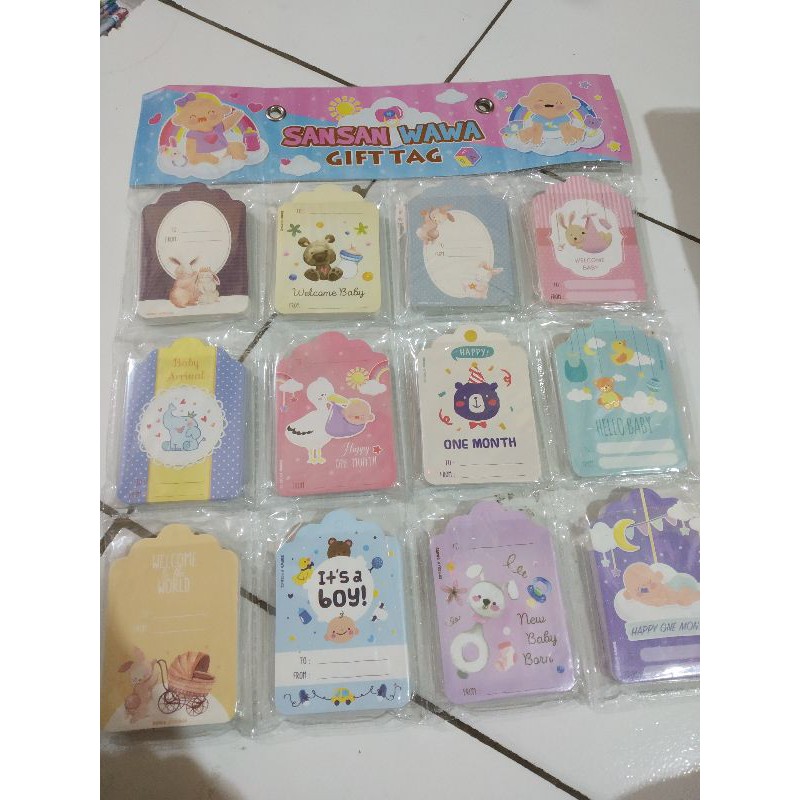 

gift tag baby, hbd, bunga