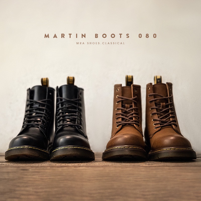 Madden Pria BaruNew Martin Sepatu Pria tinggi Top Inggris angin tengah Top Pria Sepatu Kulit Sepatu 