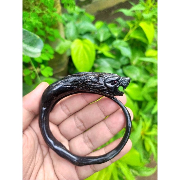 Akar Bahar hitam gelang akar Bahar hitam ukir singa