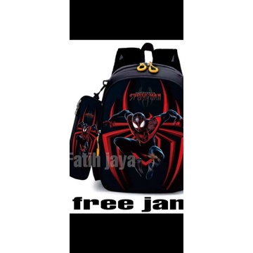 tas anak Spiderman - tas anak laki - ransel sekolah anak laki - tas anak cowok - tas sekolah anak laki (BONUS JAM LED)