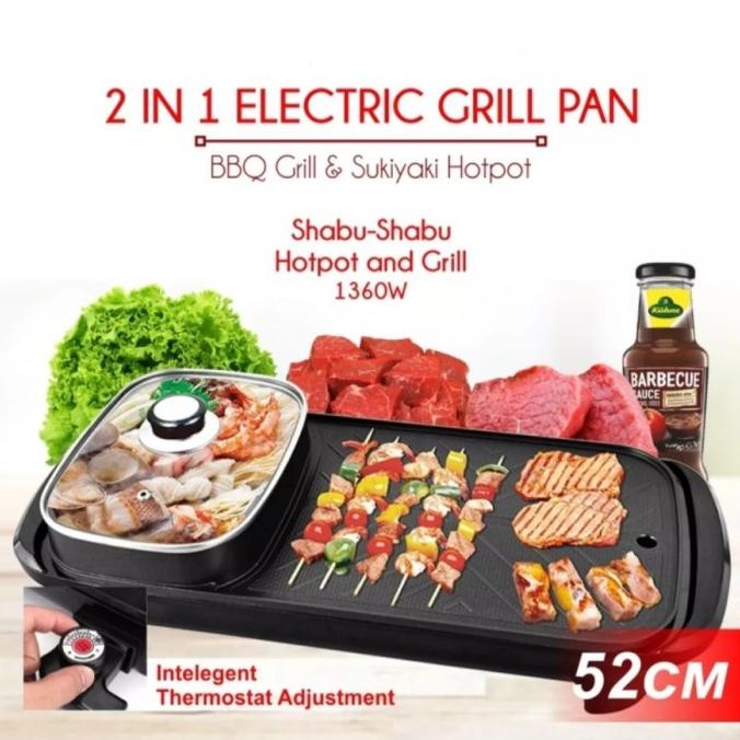 Panggangan BBQ Grill 2in1 Panci Hotpot Suki Steamboat Happy Pan XL-888
