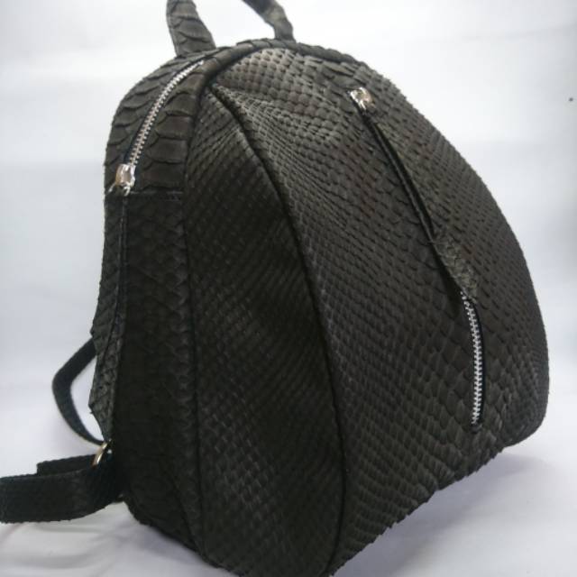 Tas kulit ular asli ransel ukuran 22