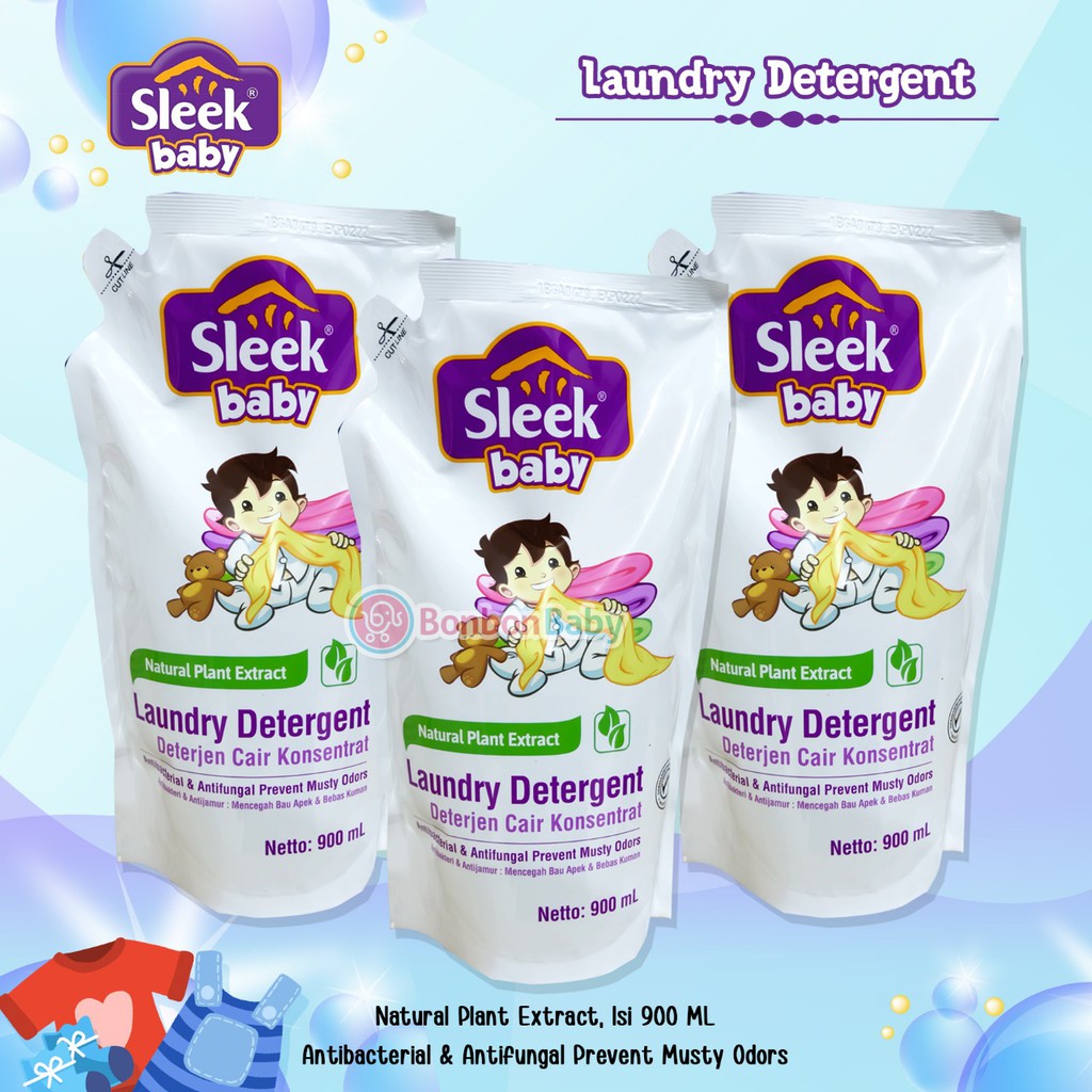 Laundry Detergen Sleek Baby 900ML Refill