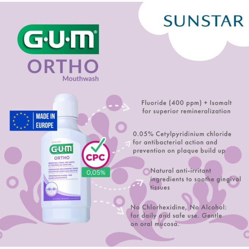 Gum Ortho Mouthrinse Mouthwash Mouth Rinse Mouth Wash / Obat Kumur Ortho Behel merk Gum 300ml