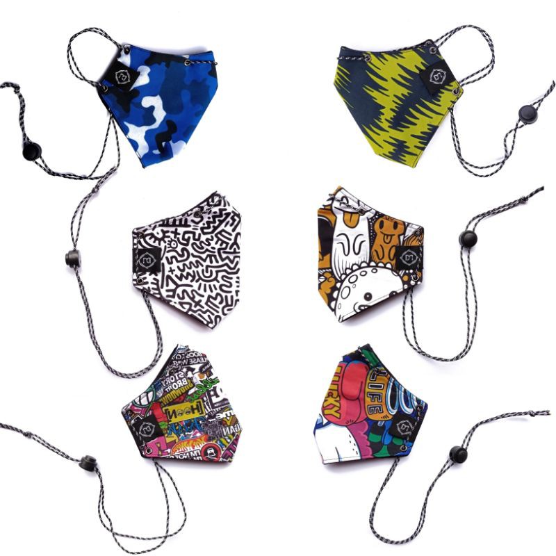 MASKER - Masker Kain 3 lapis pria wanita non medis keren murah full print