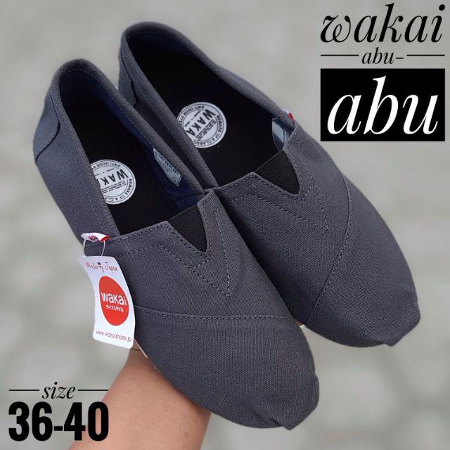 Sepatu Wakai Slip On pria Wanita Grade ORI-Coral grey