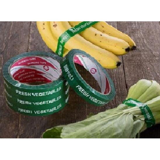 FRESH VEGETABLE TAPE LAKBAN SAYUR 50M isolasi buah sayur organik solasi selotip