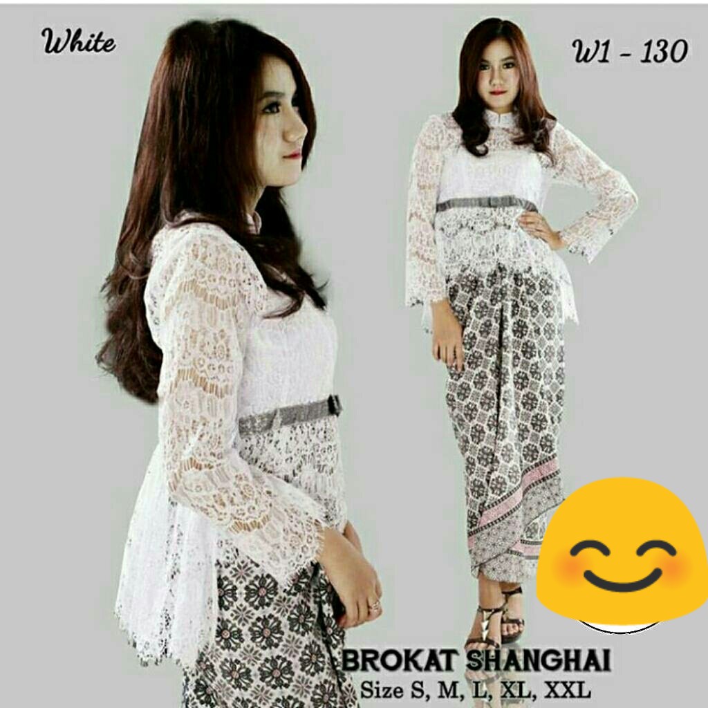 Kebaya Brukat KKB05 Tangan Panjang Kebaya Kartini Modern Atasan