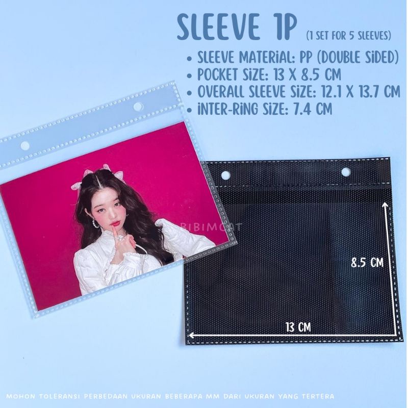 Sleeve Binder 2P 1P Album Photocard Warna Hitam Putih Sleeve 2 Ring