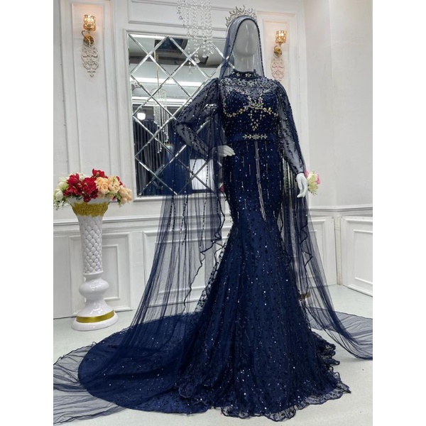 kebaya pengantin slim duyung full Payet ekor