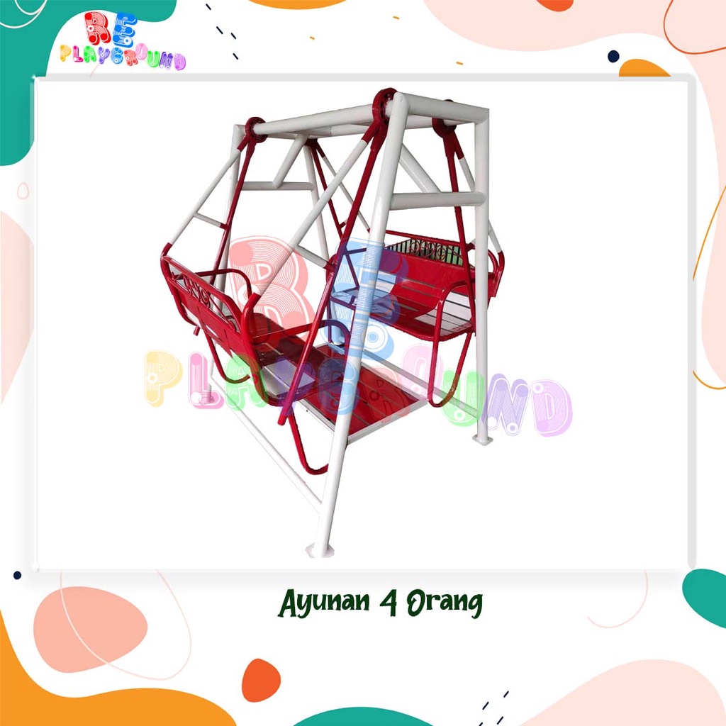 MAINAN ANAK AYUNAN BESI  UNTUK 4 ORANG / PLAYGROUND BESI GALVANIS