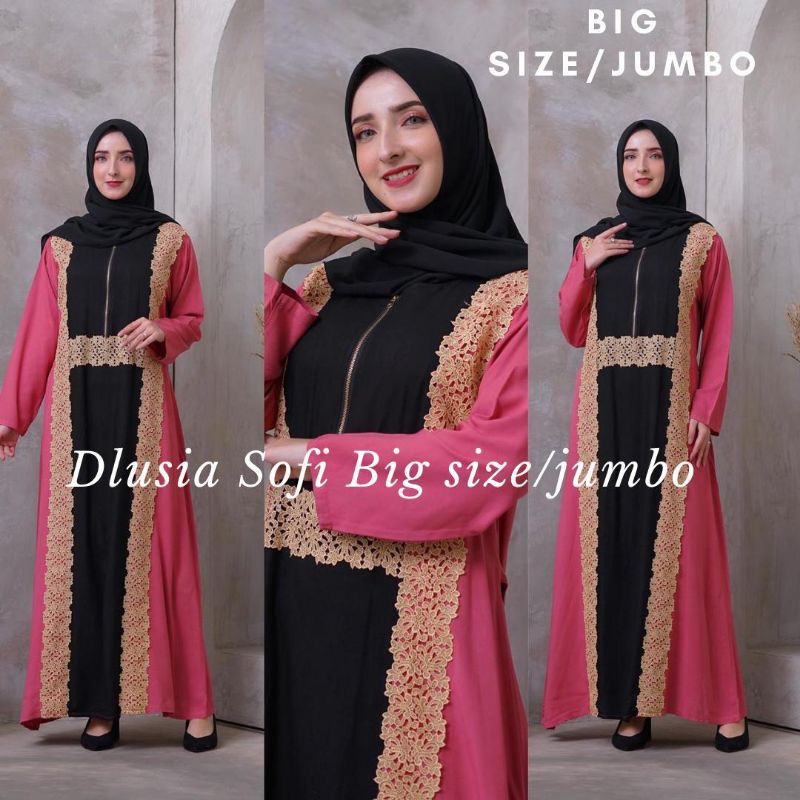 Daster arab DLUSIA SOFI Dress Rayon Renda big size jumbo